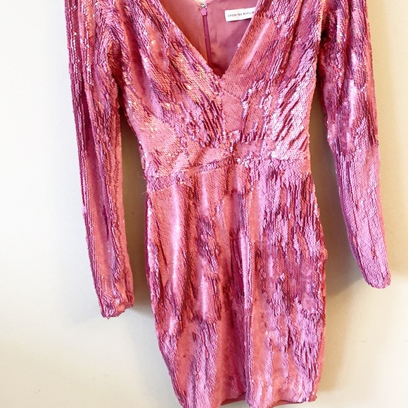 NEW Dress the Population x Revolve Shauna PINK Sequin Mini Cocktail Party - Picture 6 of 9